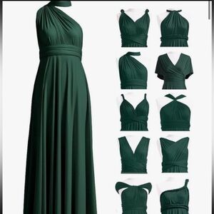 Elegant Green Multiway Maxi Dress